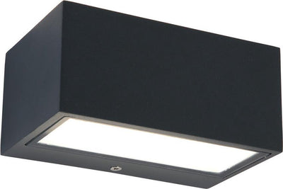 Lutec gemini square small - applique d'extérieur - haut vers le bas - aluminium - LED - 700 lumen - 10,5w - lumière blanche 4000k - gris foncé