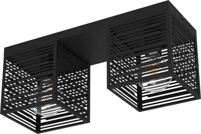 Plafonnier Eglo piedritas - e27 - 51,5 cm - noir
