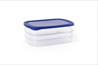 Boîte à viande au quotidien 3 couches - fabriquée en Belgique - boîte de conservation alimentaire transparente pour charcuterie - sans BPA, passe au lave-vaisselle, recyclable