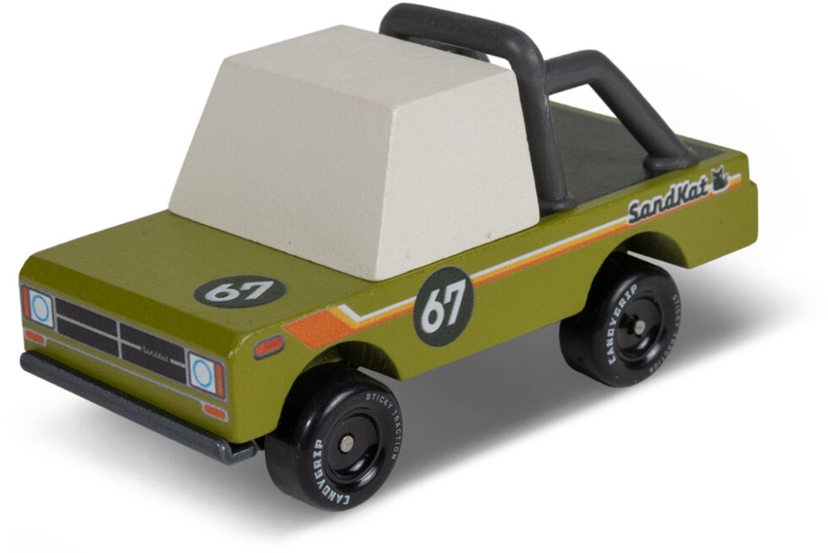 Candylab jouets candycar toons - pick-up chat de sable - véhicule en bois - 3+
