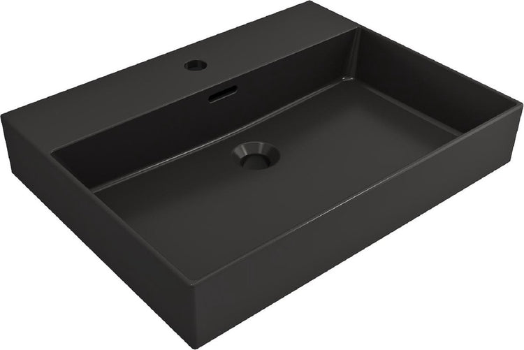 Lavabo Plieger Kansas - 60x45 cm - avec trou pour robinetterie - noir mat