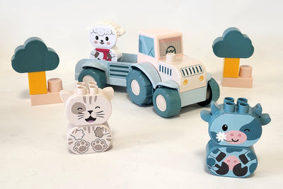 Abrick Ecoiffier bébé mon premier tracteur avec des animaux drôles, 25dlg.