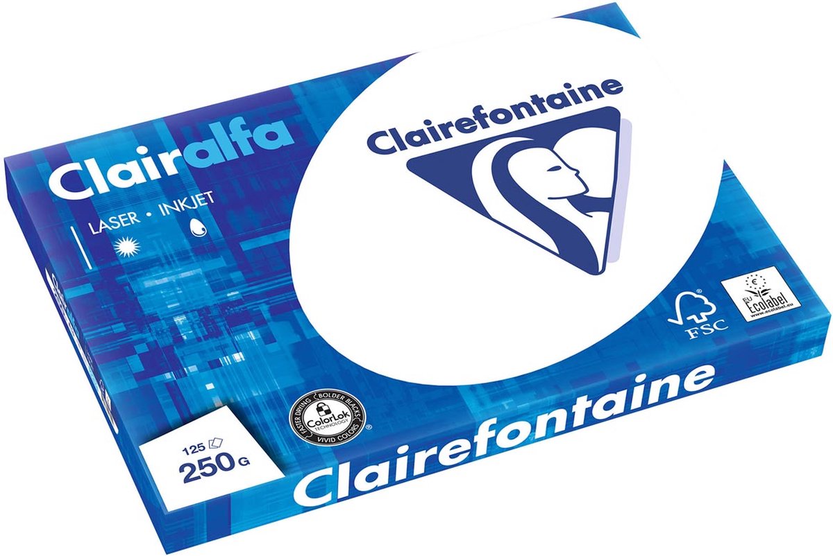 Clairefontaine papier clairalfa a3 250g 125v