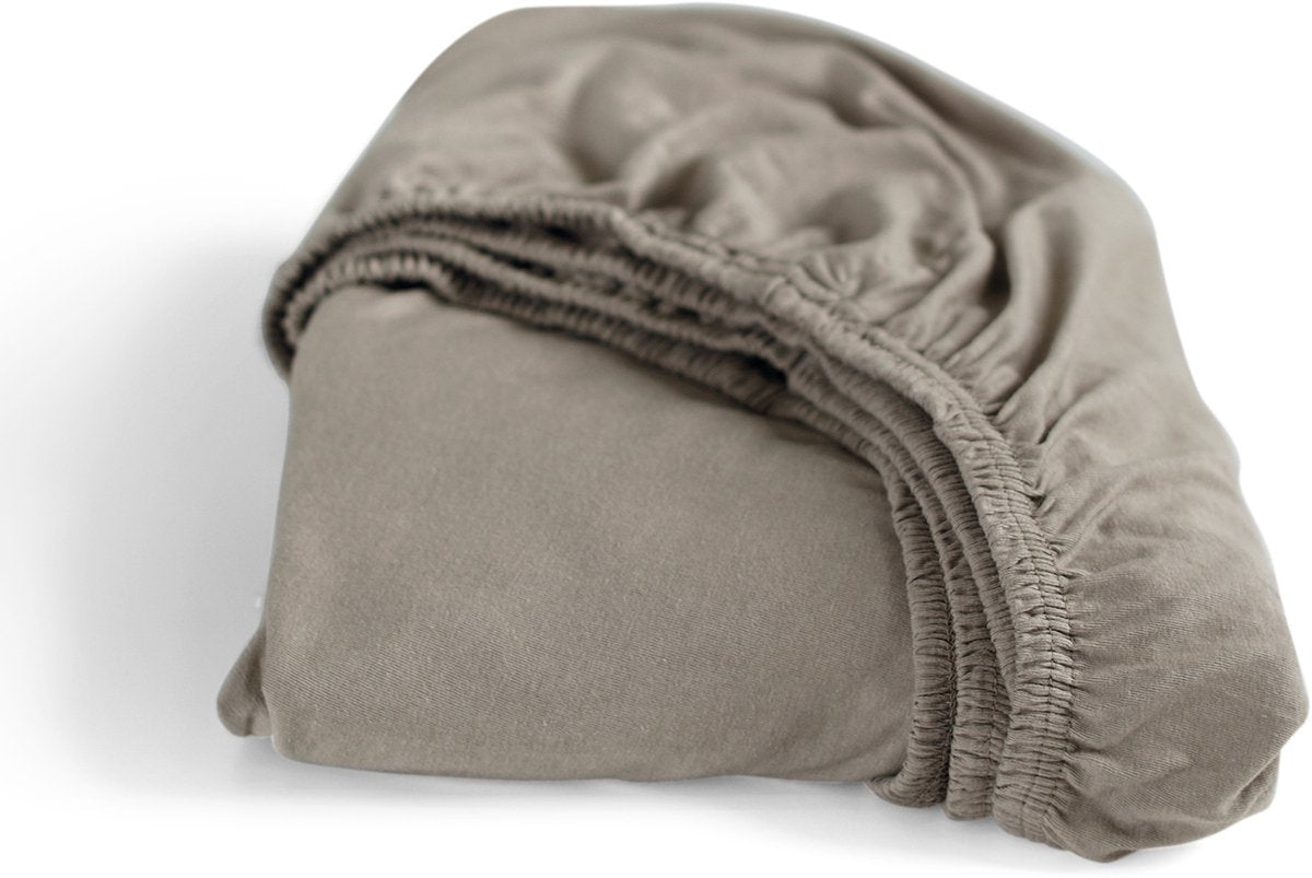 Cendrillon - drap-housse (jusqu'à 35 cm) - jersey - 180x200 cm 210 cm - taupe
