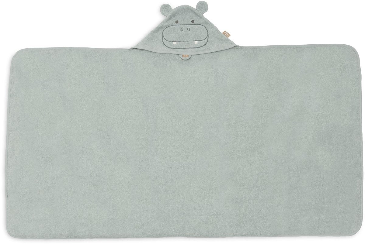 Jollein cape de bain en tissu éponge 70x130cm hippo happy