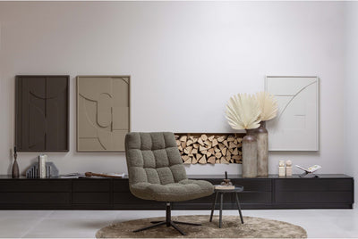 Fauteuil pivotant Woood job - teddy - vert - 101x70x85