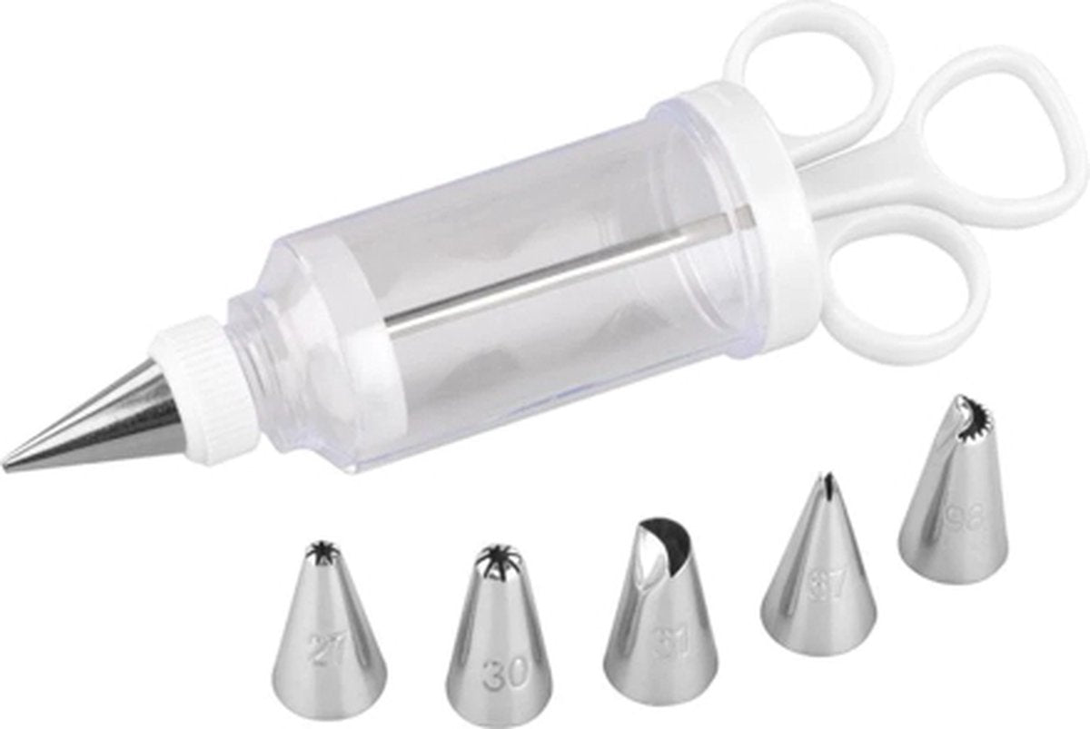 Tala - seringue à garniture - comprenant 6 embouts - acier inoxydable - passe au lave-vaisselle - décoration de gâteau