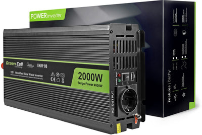 Onduleur Green Cell Inv10 2000w - 12v à 230v - onde sinusoïdale modifiée