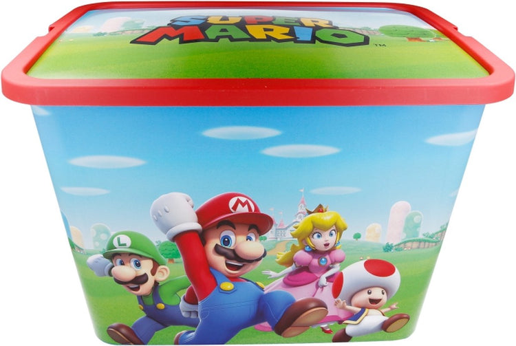 Stor boîte de rangement super mario 23 litres vert bleu rouge