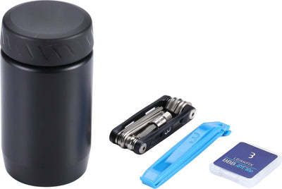 Bbb ensemble de combinaison de cyclisme outils tubes porte-bidon - avec jeu d'outils - bouteille d'outils de vélo - noir - taille s - bsb-63