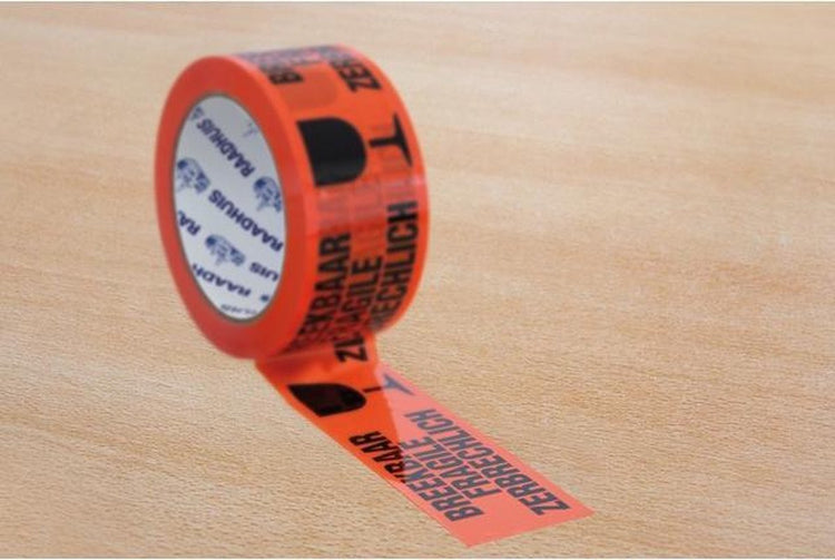 Ruban d'emballage mairie - 50mmx66m - orange - fragile - rd-351159