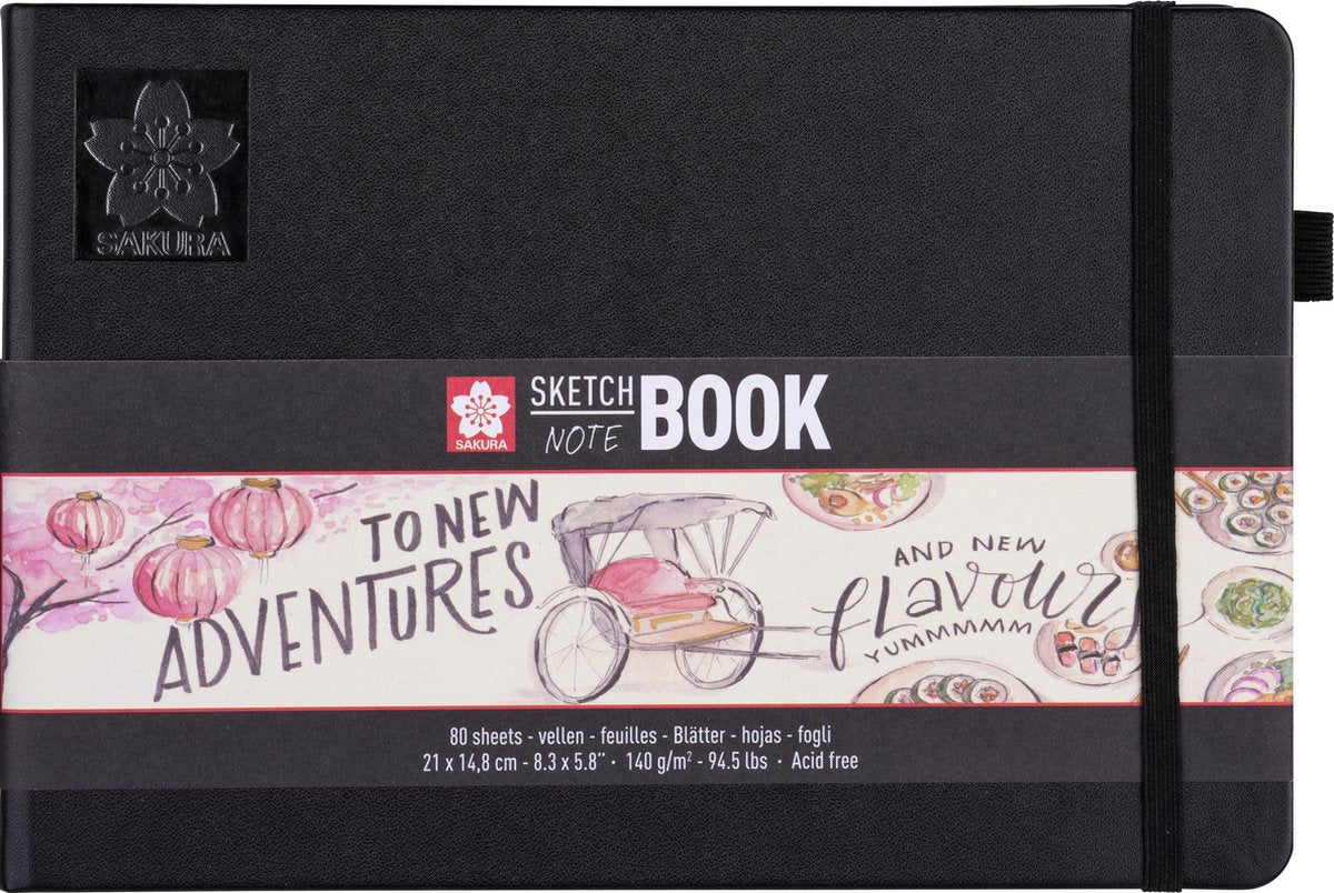Carnet de croquis Sakura 21 x 14,8 cm 80 pages papier blanc crème 140g
