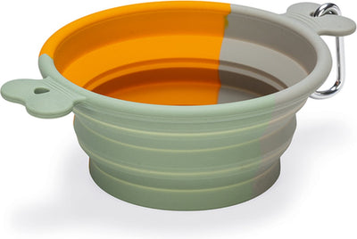 Beeztees rua - gamelle de voyage pour chien - silicone - orange - 750 ml