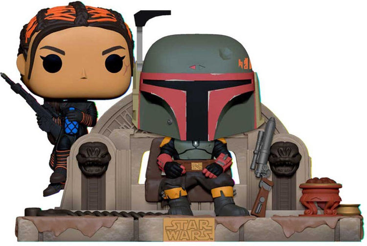 Funko-pop ! moment : star wars le mandalorien - boba fett et fennec sur le trône