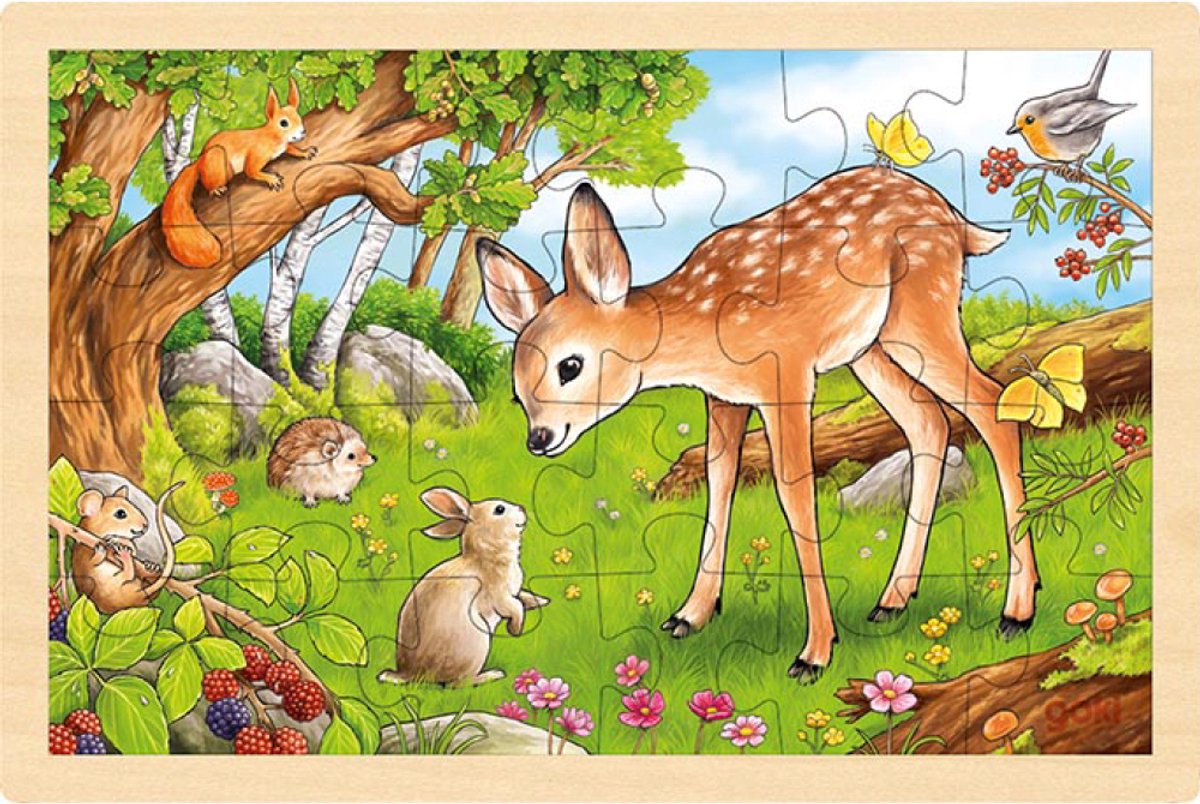 Goki Wooden Jigsaw Puzzle Deer, 24st.