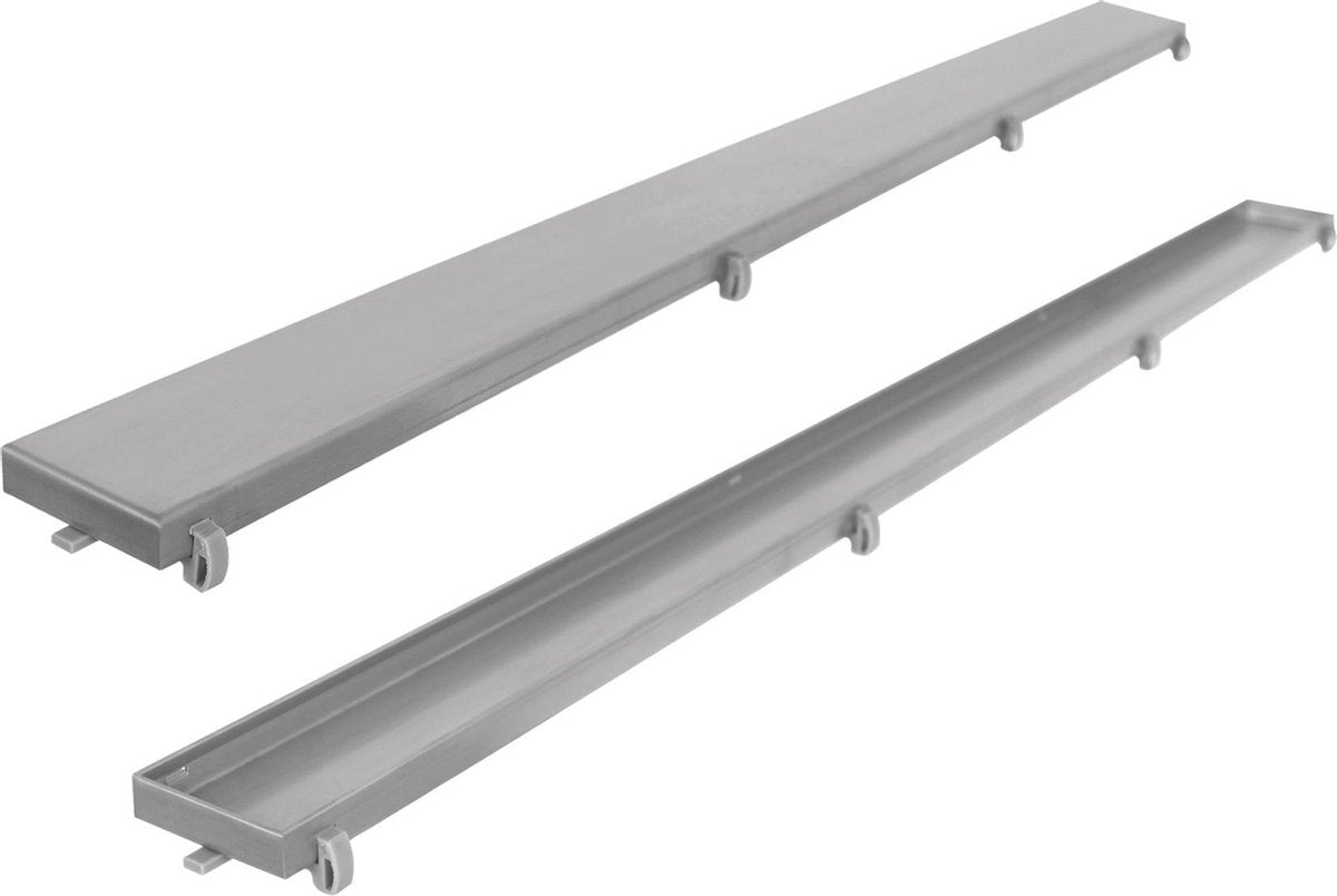 Differnz carrelage design grille d'écoulement de douche 66x15x780mm - chrome mat (33.111.13)