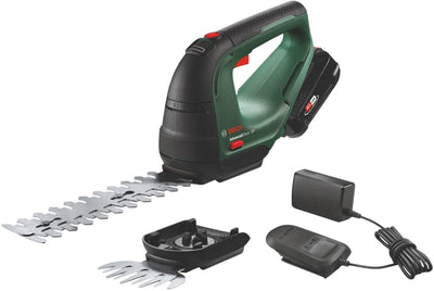 Cisaille à arbustes et à gazon sans fil Bosch advancedshear 18v-10 - incl. lame de coupe-buissons (20 cm) et lame de coupe-herbe (10 cm) - avec batterie 18 V et chargeur