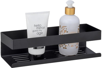 Wenko turbo-loc genova support mural en acier inoxydable noir mat - support de bain - panier de douche - support de douche - montage sans perçage - autocollant
