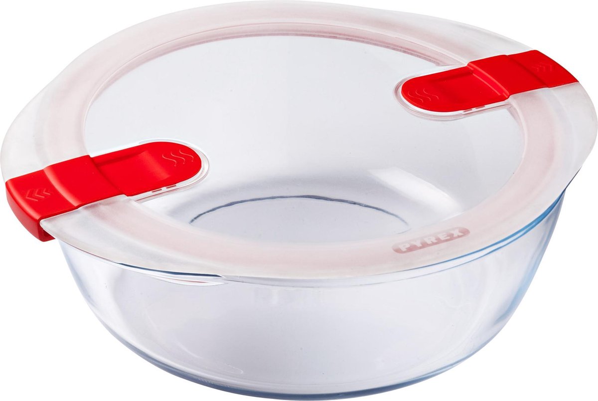 Pyrex Cook, récipient chauffant rond avec couvercle 26 x 23 cm