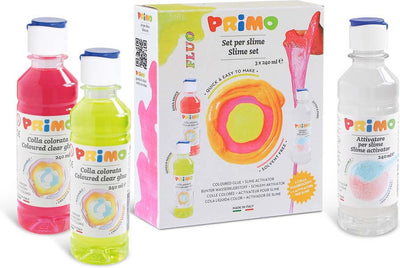 Primo | set de fabrication de slime fluorescent (2 couleurs fluorescentes + 1 activateur) - fabrication de slime