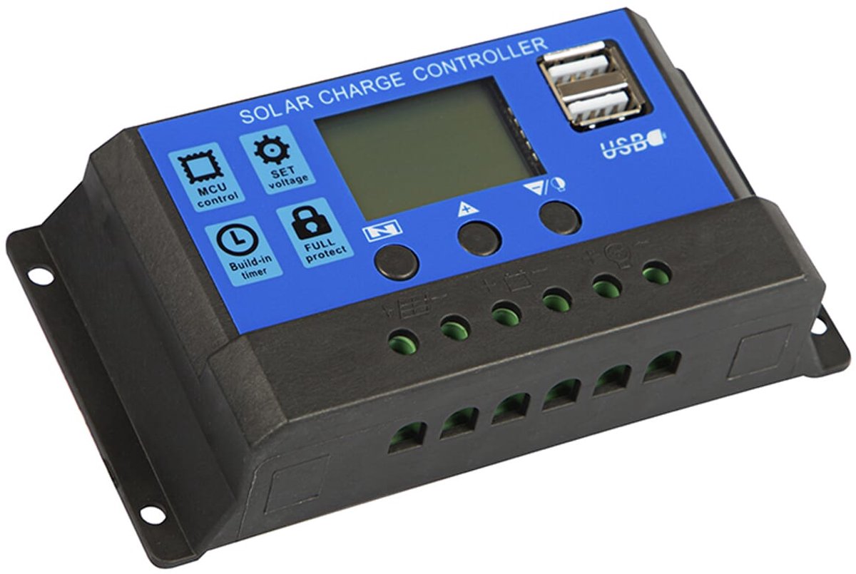 Contrôleur de charge solaire Blow - 12v 24v - 40a - Écran LCD - 2x USB - contrôleur de charge solaire