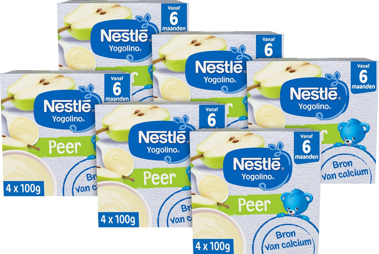 Nestlé dessert bébé poire yogolino - collations pour bébé - 6+ mois - 6 pièces 4x100g (24 portions)