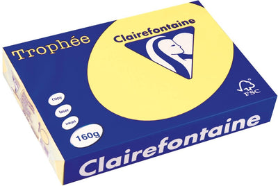 Clairefontaine trophée pastel a4 jaune citron 160 g 250 feuilles