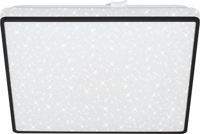 Briloner - Plafonnier LED - Plafonnier avec ciel étoilé - avec décor d'étoiles - lumière blanc neutre - noir - 27x27x4,5 cm