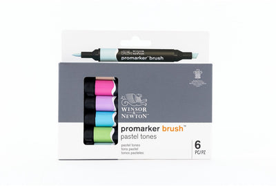 Winsor Newton 0290125 Pinceau ProMarker 6 tons pastel | marqueurs d'alcool professionnels marqueurs de disposition