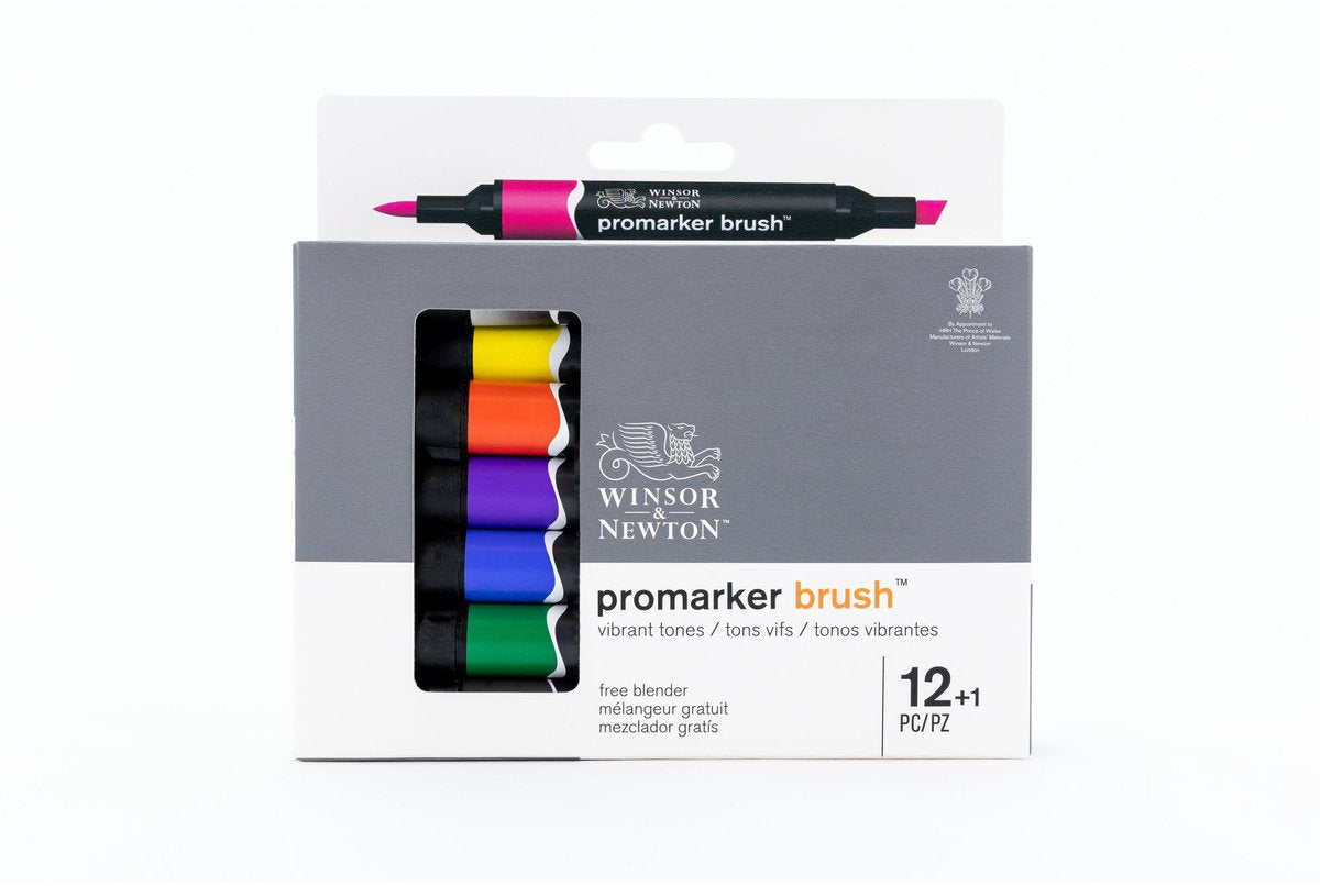 Winsor Newton 0290145 ProMarker Brush 12 tons vibrants | marqueurs d'alcool professionnels marqueurs de disposition