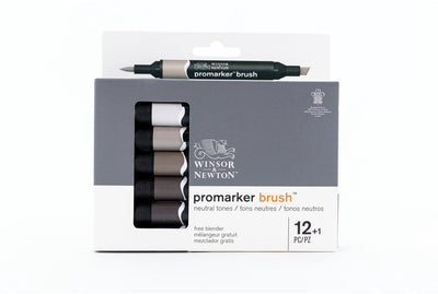 Winsor newton 0290144 pinceau promarker 12 gris tons neutres | marqueurs d'alcool professionnels marqueurs de disposition