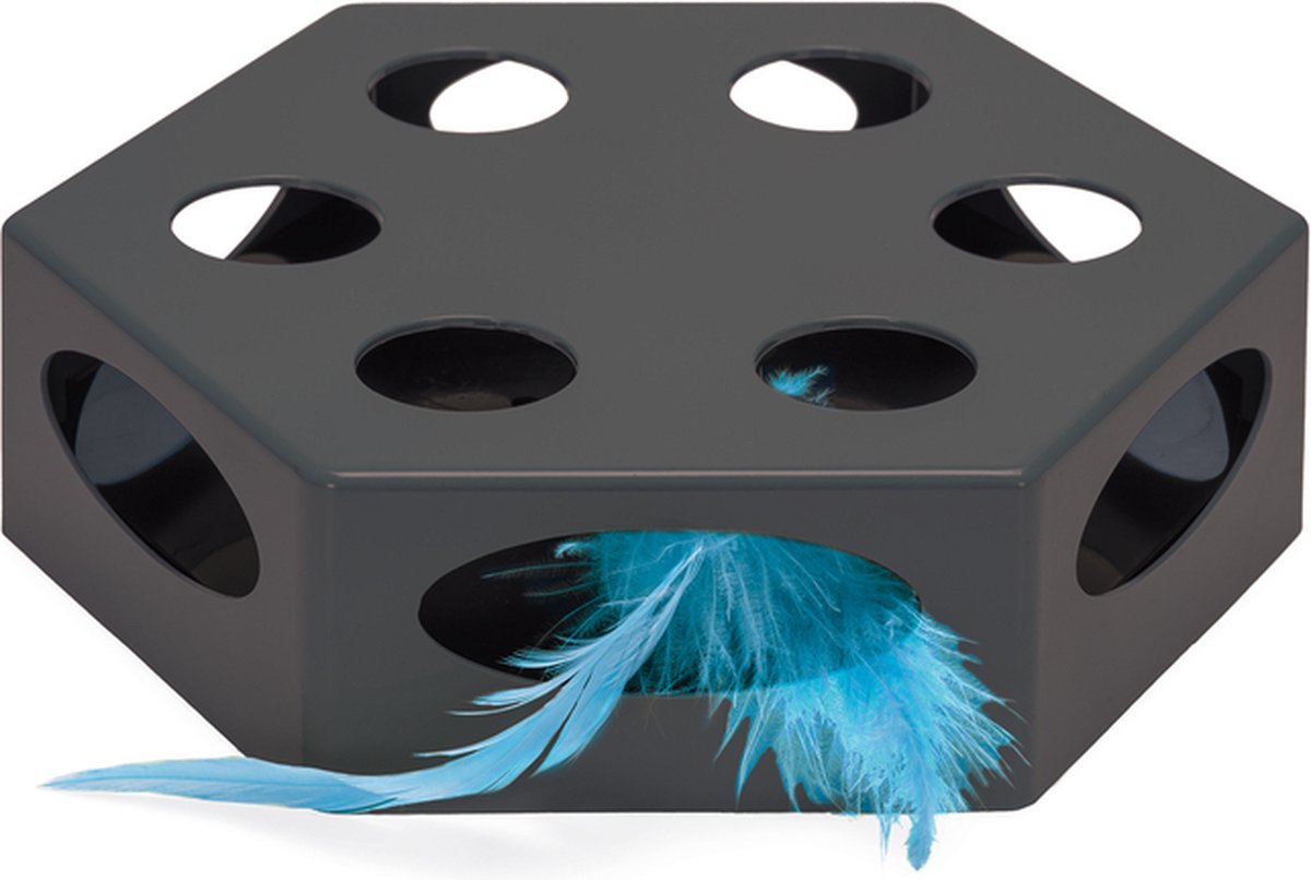 Beeztees proie - jouet pour chat - interactif - gris - 23x20x6 cm