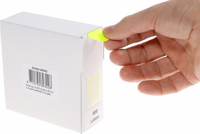 Etiquette Rillprint 25mm 500pcs sur rouleau jaune fluo