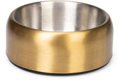 Conçu par Lotte Noar bol de nourriture pour chien - bol de nourriture bol à boire - résistant au lave-vaisselle - antidérapant - acier inoxydable - or - 940 ml