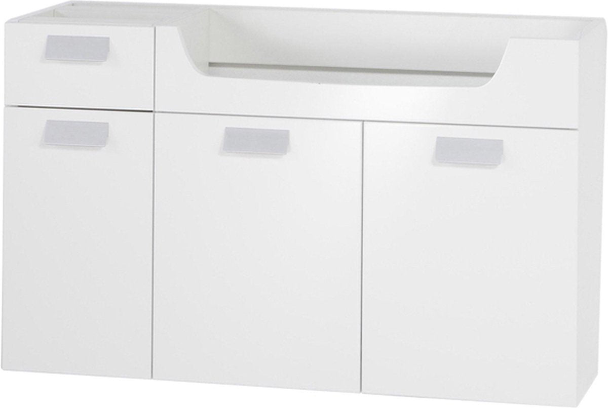 Meuble bas Differnz 100x60x33cm avec fermeture amortie MDF blanc