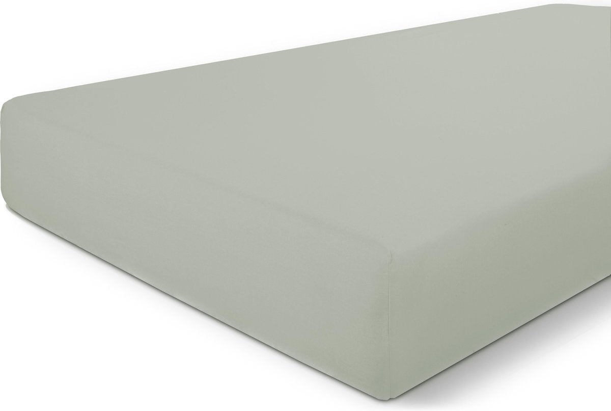 Byrklund drap-housse lit basics coton - 140x200 - 100% coton - gris vert