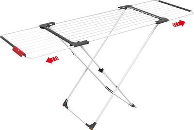 Étendoir surprise Vileda - étendoir avec cadre en X - longueur de séchage 20 m - ailes extensibles