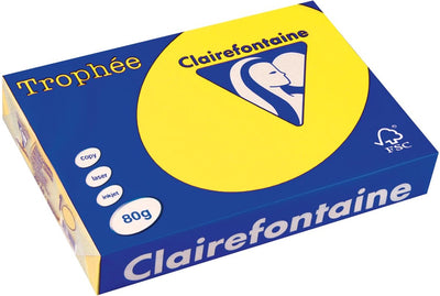 Papier coloré sans marque jaune 80 g 21x29,5 cm - uni