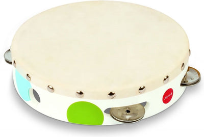 Janod - confettis - tambourin avec peau de tambour