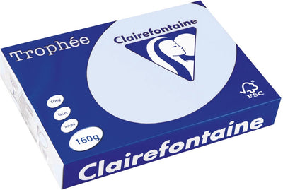 Clairefontaine trophée pastel, papier coloré, a4, 160 g, 250 feuilles, bleu azur