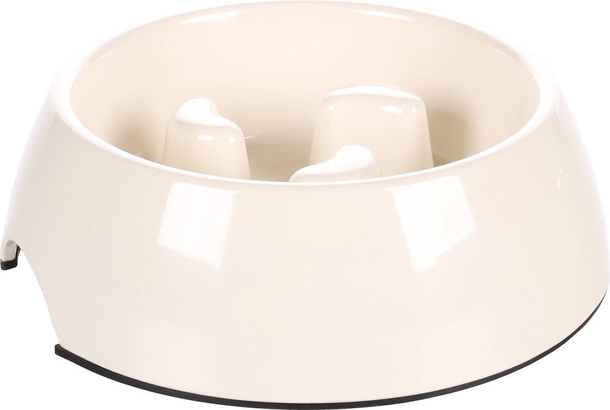 Gamelle pour chien Flamingo – gamelle à alimentation lente royal ronde blanche – 700 ml – antidérapante – anti-engloutissement – taille l