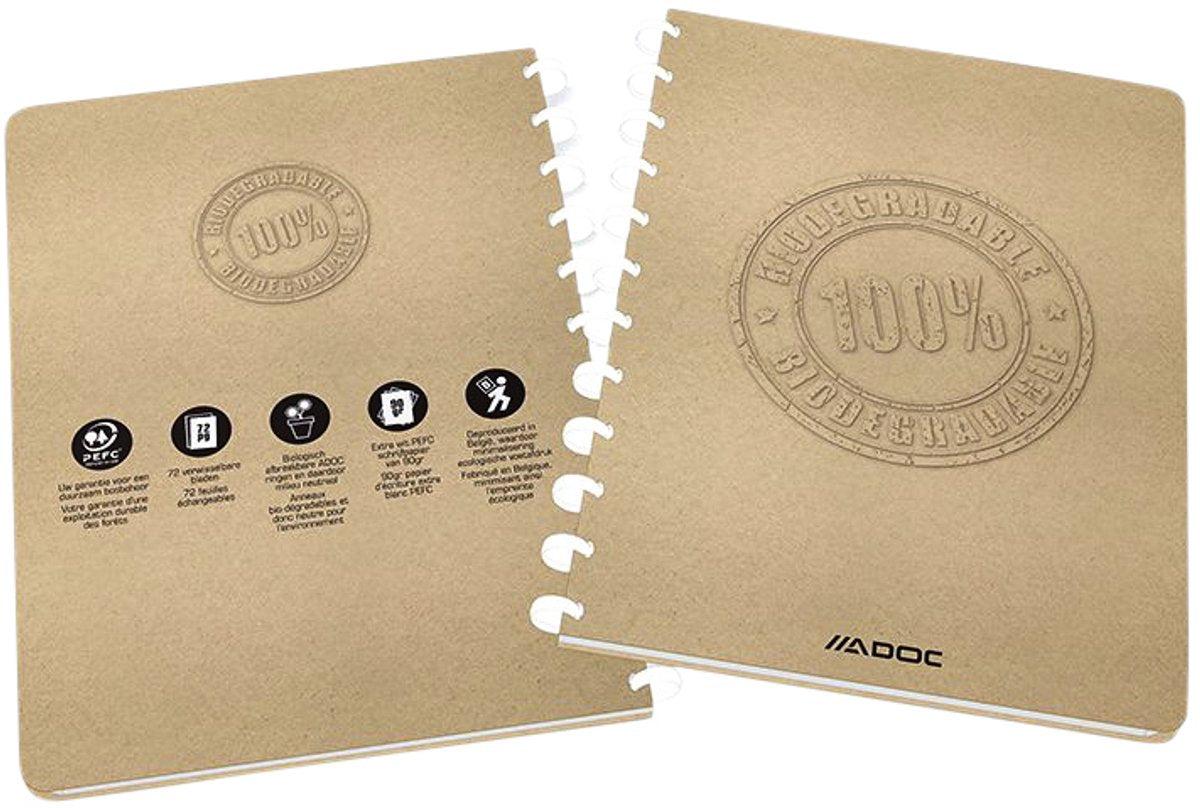 Adoc cahier bio a4 ligne 144 pages 90gr kraft