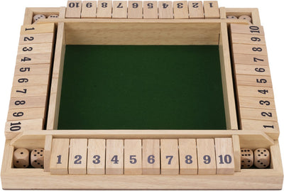 Fermez la boîte Houten Dice Game, 4 joueurs