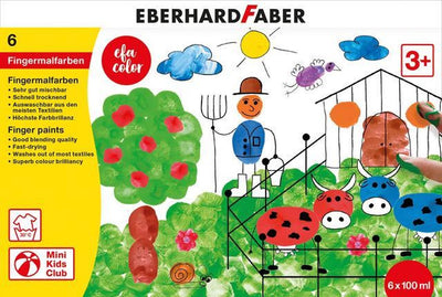 Peinture au doigt Eberhard Faber - couleur efa - 6 x 100 ml - assorti - ef-578806