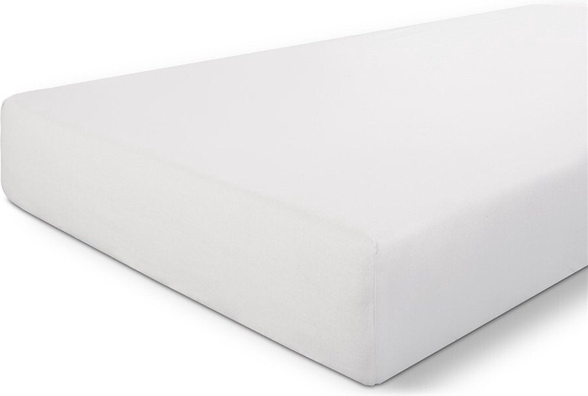 Drap-housse Walra en coton croustillant - 90x220 - 100% coton - blanc