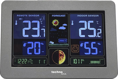 Station météo Technoline - ws 6469 - 159x109x23mm - noir - avec 1 capteur extérieur - tl-ws6469