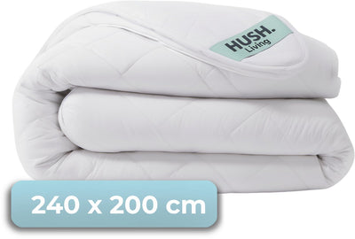 Faire taire. living hush living - couette synthétique - toutes saisons - 240x200 cm - fibre polyester de haute qualité 350 g/m² - avec boucles de fixation - chaude et légère