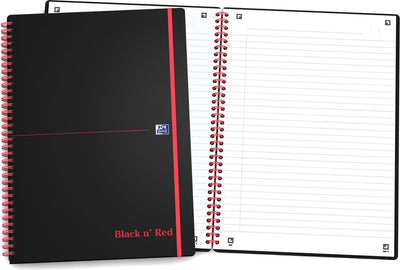 Oxford black n' red - carnet - a5 - ligné - 90g - couverture souple - noir