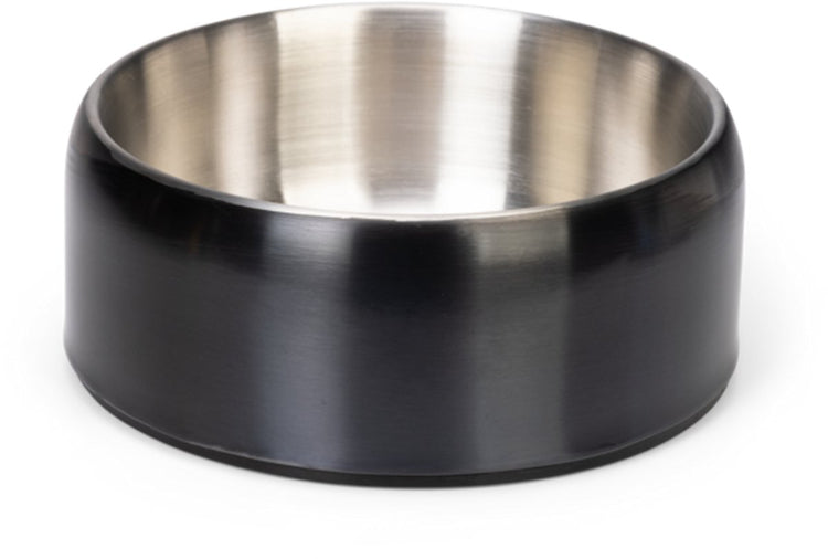 Conçu par Lotte Noar bol de nourriture pour chien - bol de nourriture bol à boire - résistant au lave-vaisselle - antidérapant - acier inoxydable - noir - 1890 ml