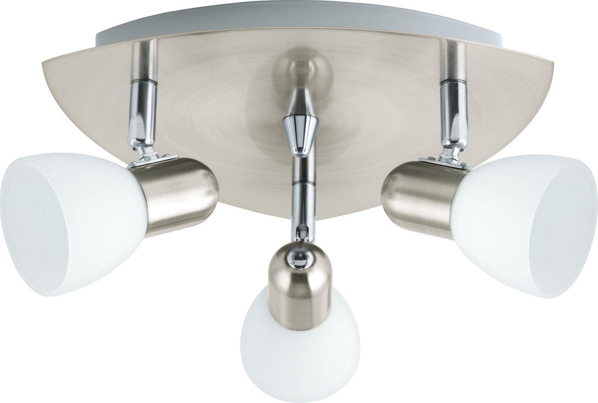 Eglo enea - spots de plafond - 3 lumières - nickel mat - blanc